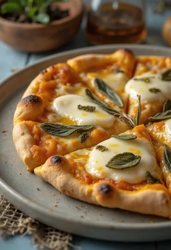 Pizza alla Zucca con calabaza asada y mozzarella
