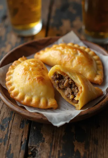 Empanadas de carne servidas con ensalada fresca