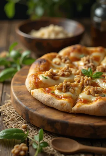 Pizza alle Noci con nueces y queso