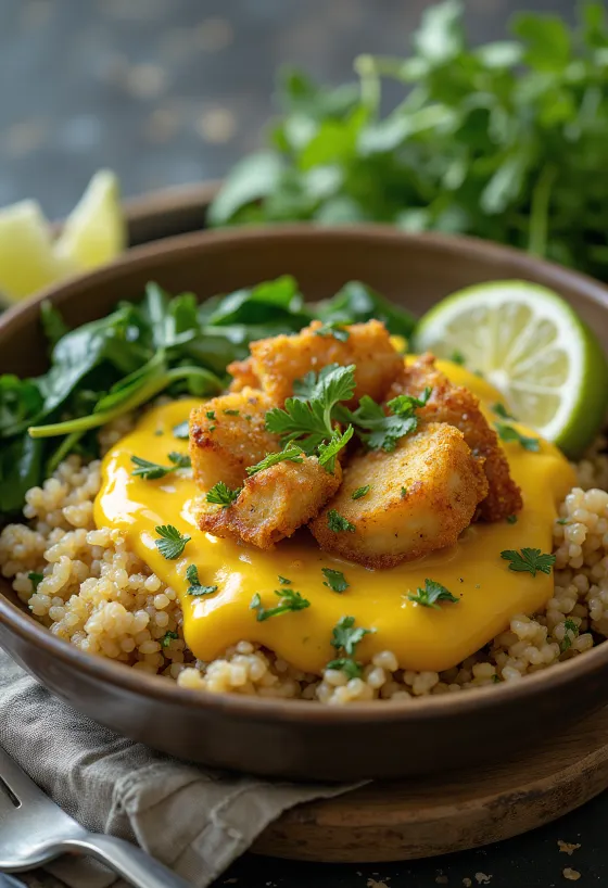 Curry de quinoa con espinacas y tofu