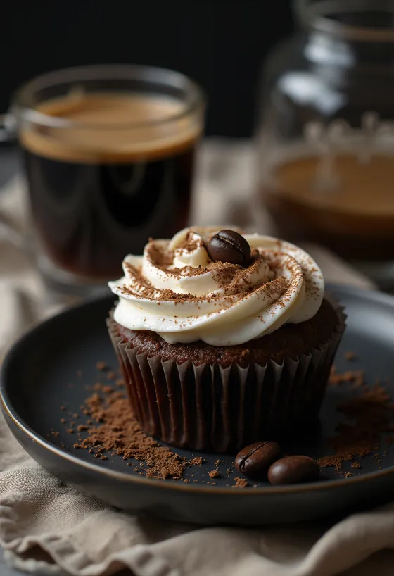 Cupcakes de café con crema de mascarpone