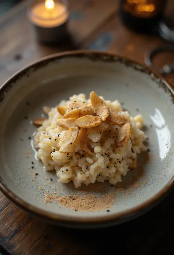 Arroz con almendras y chía servido