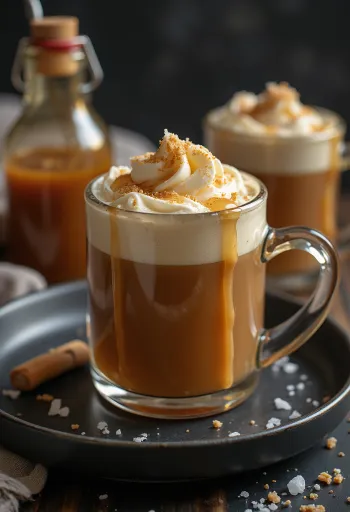Sidra de caramelo salado servida en vaso