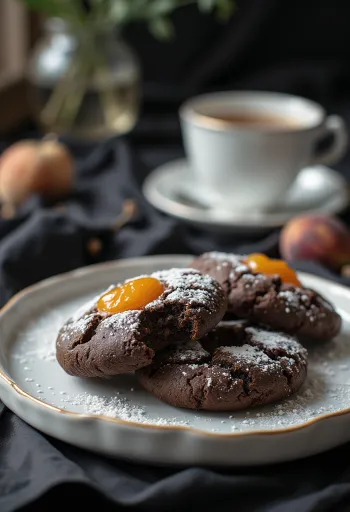 Galletas Linzer de cocoa servidas