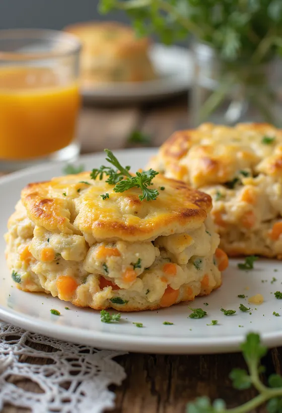 Panecillos de carne con verduras servidos