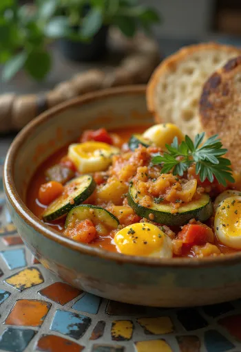 Estofado de verduras con salsa jugosa de páprika y hierbas
