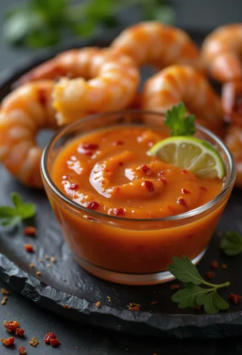 Salsa de limón con páprika ahumada servida