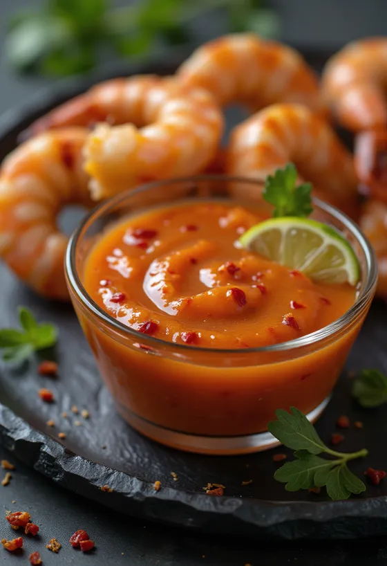 Salsa de limón con páprika ahumada servida