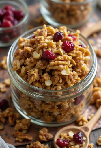 Granola casera con avena crujiente, semillas y frutas secas