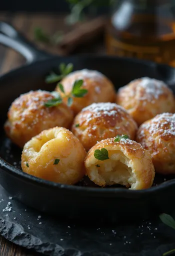 Æbleskiver sin gluten, dorado, interior suave y exterior crujiente