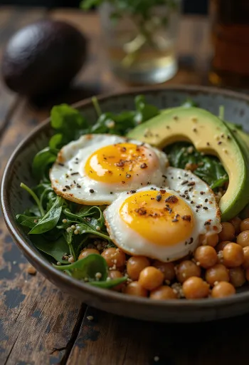 Buddha Bowl de berenjena a la parrilla servido