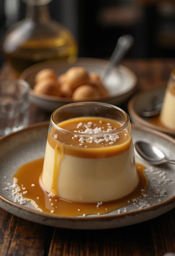 Panna cotta de caramelo salado en vaso