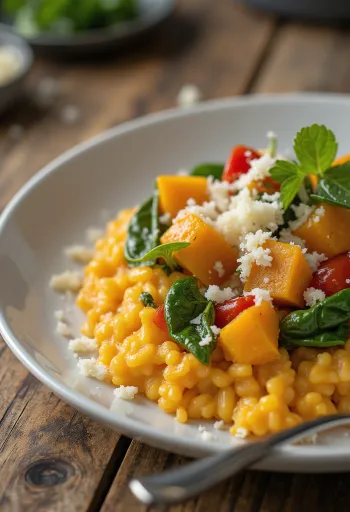 Risotto de calabaza de castilla con verduras