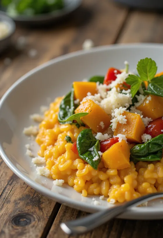 Risotto de calabaza de castilla con verduras