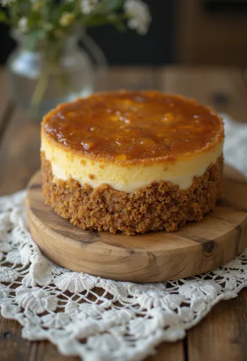 Pastel de miel decorado con nueces