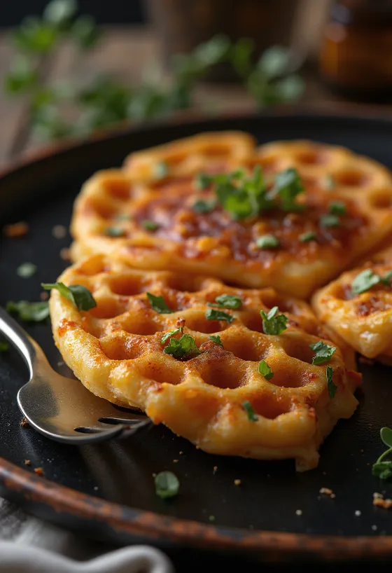 Crumpet servido con páprika ahumada, recién horneado, con exterior dorado
