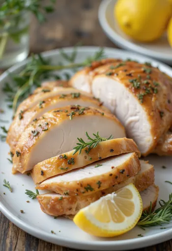 Pechuga de pavo al horno servida