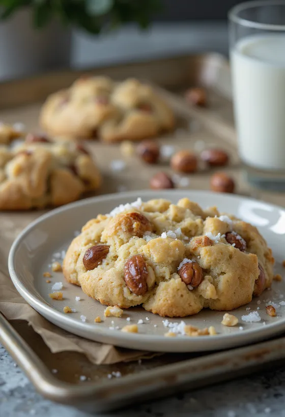 Galletas de avellana recién horneadas