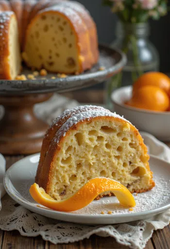 Rosca de plátano y naranja rebanada