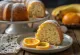Rosca de plátano y naranja rebanada