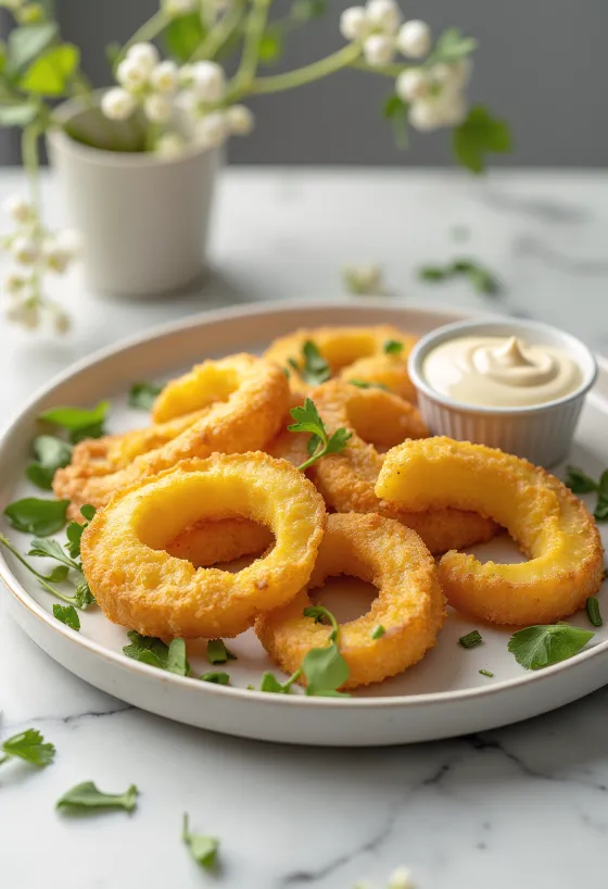 Calabaza empanizada dorada, servida con cubierta crujiente