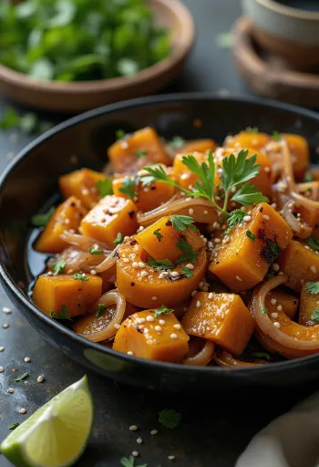 Wok de tofu con calabaza y limón
