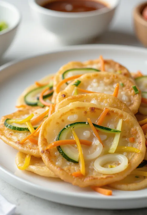 Jeon, tortitas coreanas saladas servidas