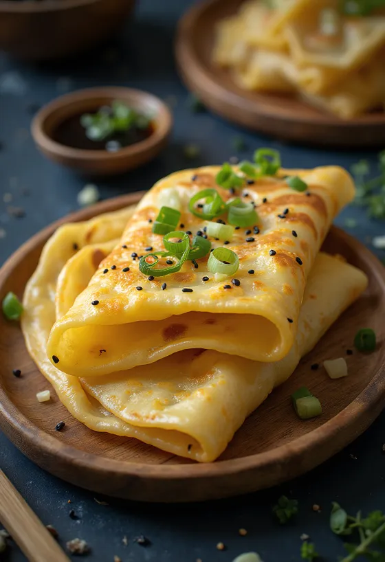 Jianbing, crepa china servida