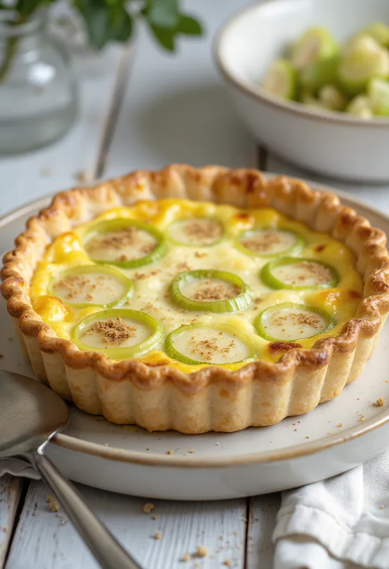 Quiche au Poireau servido
