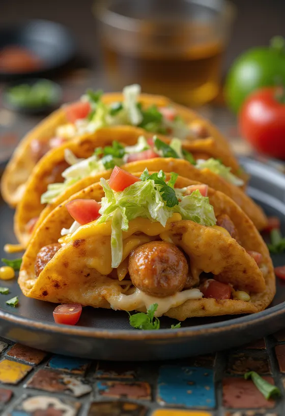 Taco de Hot Dog servido