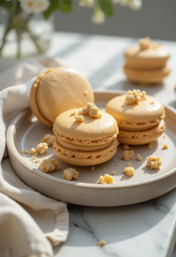 Macarrones de crema de cacahuate servidos