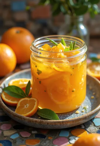 Chutney agridulce de naranja y jengibre servido