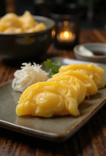 Dashimaki Tamago, omelette con dashi rebanado, color dorado