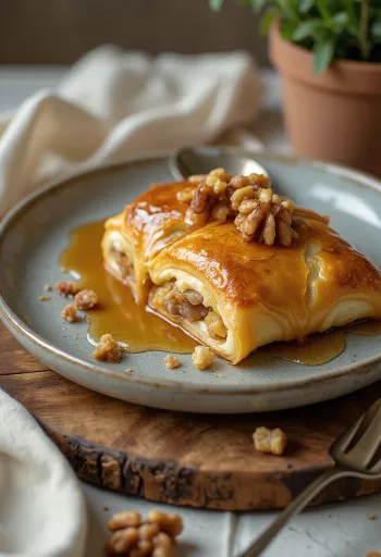 Calzone de miel de maple recién horneado