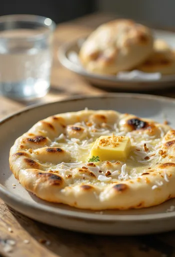 Pan Naan de coco servido