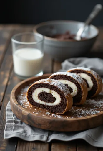 Rollo de Galleta y Chocolate rebanado y servido