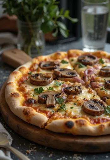 Pizza estilo siberiano con carne de caza