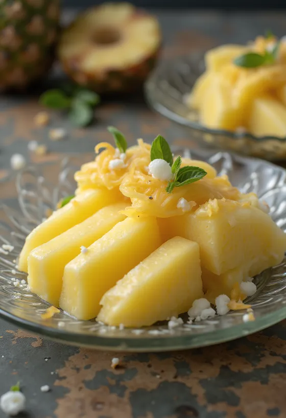 Parfait de piña servido