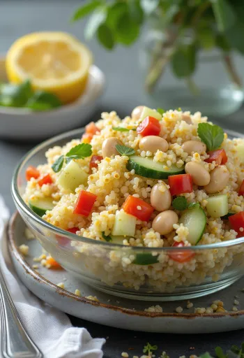 Ensalada vegana de quinoa con frijoles