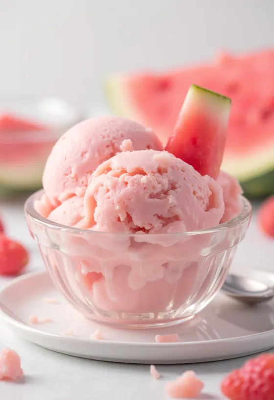 Helado de Sandía servido