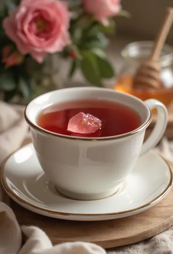 Té de rosa mosqueta servido en taza
