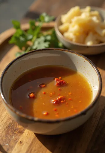 Salsa de miel y jengibre servida con verduras a la parrilla