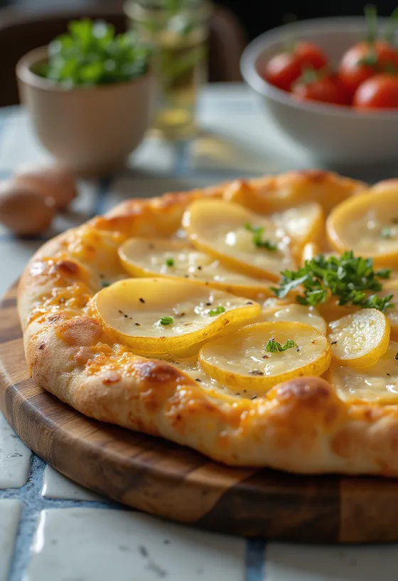 Pizza de queso raclette suizo