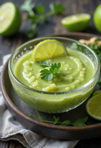 Salsa de jengibre con romero y limón servida