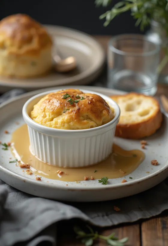 Gâteau de foie servido con pan tostado y ensalada