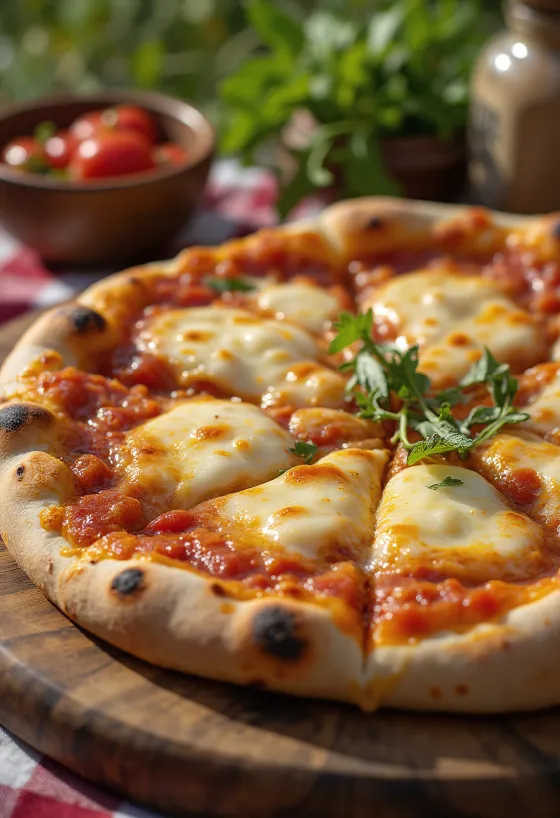 Pizza estilo turcomano servida con salsa de tomate local