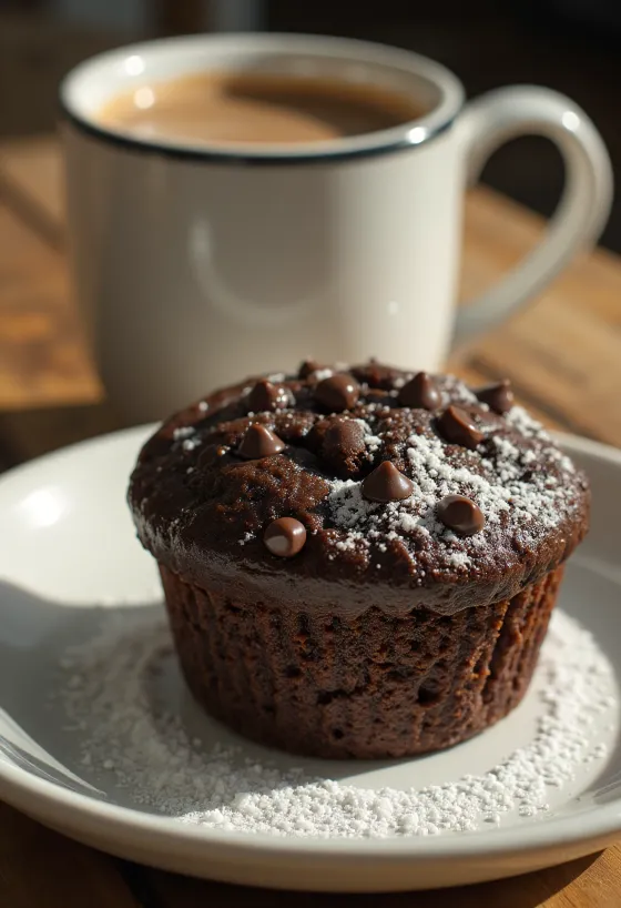 Muffins Doble Chocolate servidos en un plato