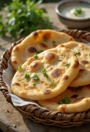 Pan egipcio Aish Baladi recién horneado