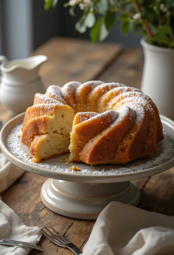Rosca de manzana y plátano servida