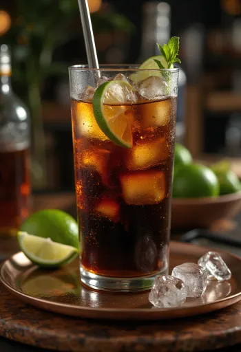 Cóctel Cuba Libre servido fresco